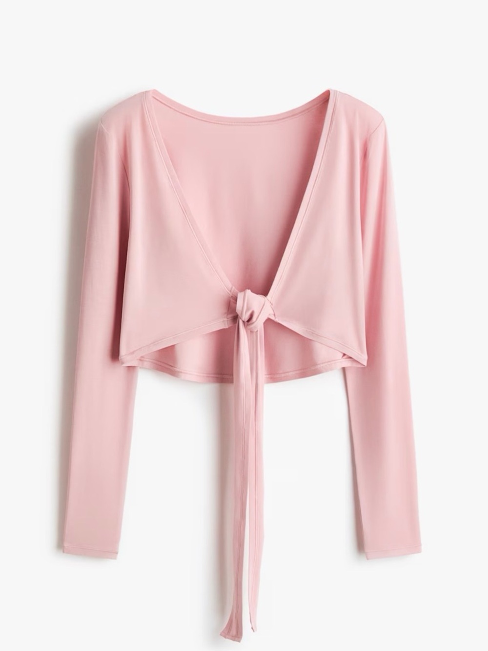 H&M CROPPED LONG-SLEEVED YOGA TOP MID BLUSH PINK SZ SMALL NWT